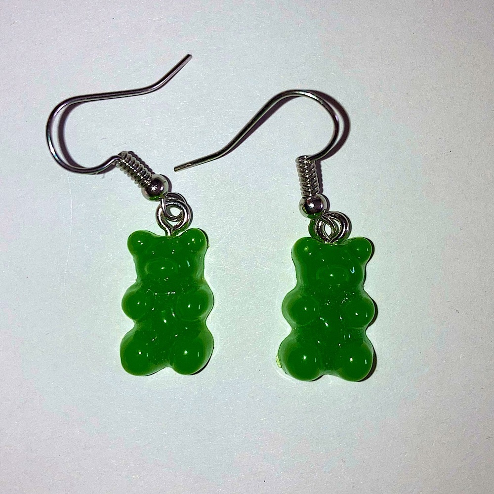 Green Gummy Bear Earrings